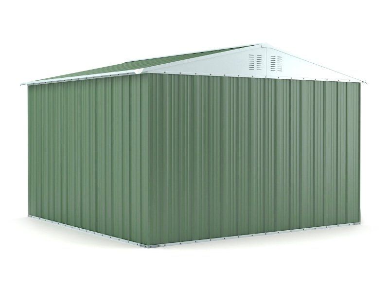 Box in Acciaio Zincato 3.27 x 3.07 m x h2.17 m - 145 KG – 9,4 metri quadri - VERDE