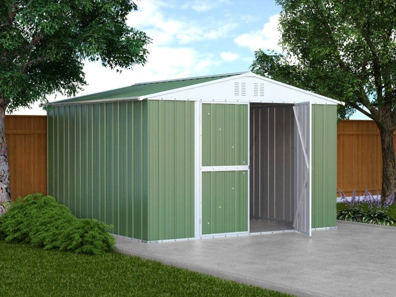 Box in Acciaio Zincato 3.27 x 3.07 m x h2.17 m - 145 KG – 9,4 metri quadri - VERDE