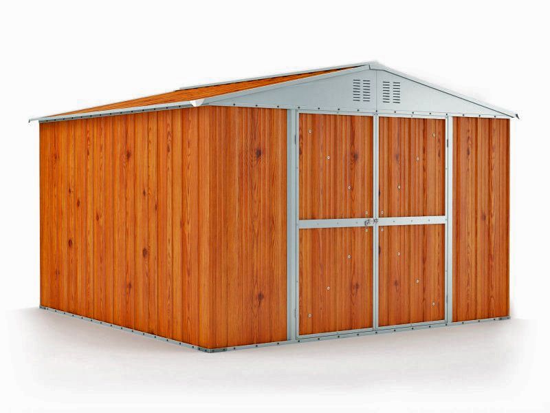 Box in Acciaio Zincato 3.27 x 3.07 m x h2.17 m - 145 KG – 9,4 metri quadri - LEGNO