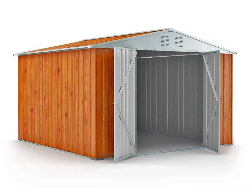 Box in Acciaio Zincato 3.27 x 3.07 m x h2.17 m - 145 KG – 9,4 metri quadri - LEGNO