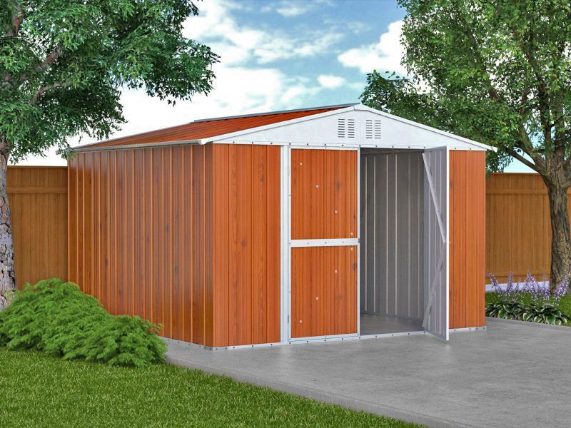 Box in Acciaio Zincato 3.27 x 3.07 m x h2.17 m - 145 KG – 9,4 metri quadri - LEGNO