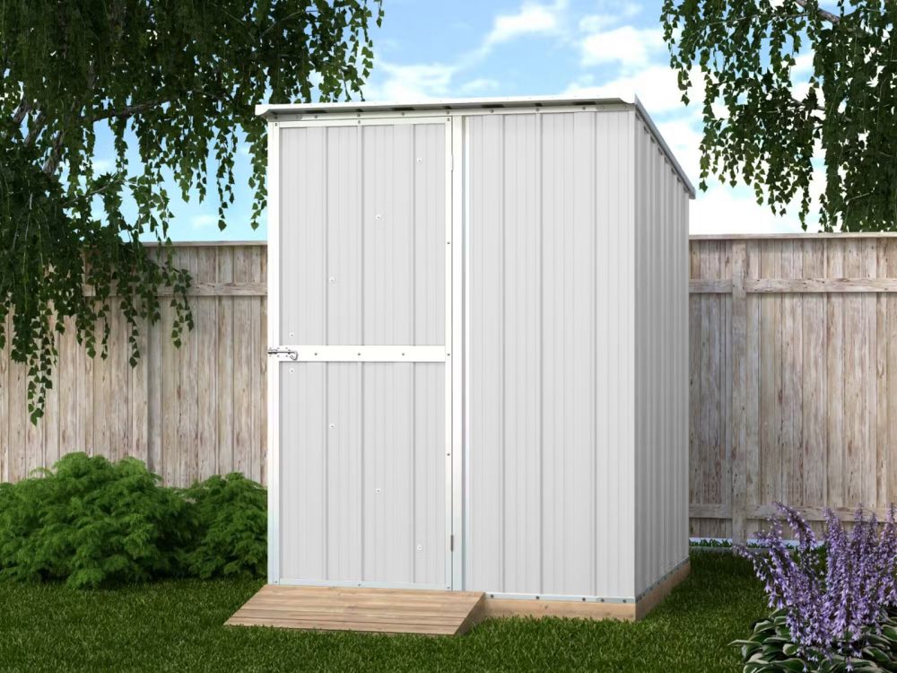 Box in Acciaio Zincato Casetta da Giardino in Lamiera 1.55 x 1.75 m x h2.02 m - 60 KG – 2.71 metri quadri - BIANCO