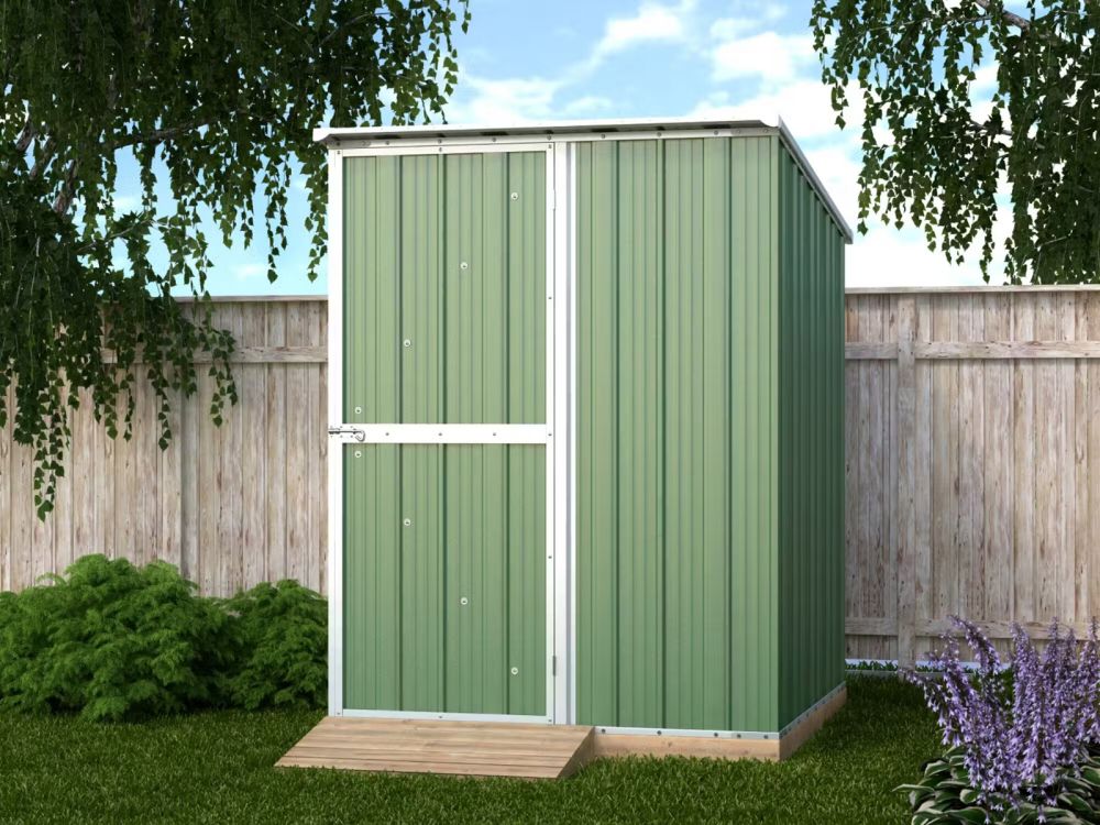 Box in Acciaio Zincato Casetta da Giardino in Lamiera 1.55 x 1.75 m x h2.02 m - 60 KG – 2.71 metri quadri - VERDE