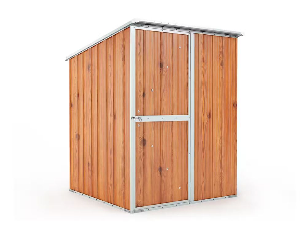 Box in Acciaio Zincato Casetta da Giardino in Lamiera 1.55 x 1.75 m x h2.02 m - 60 KG – 2.71 metri quadri - LEGNO