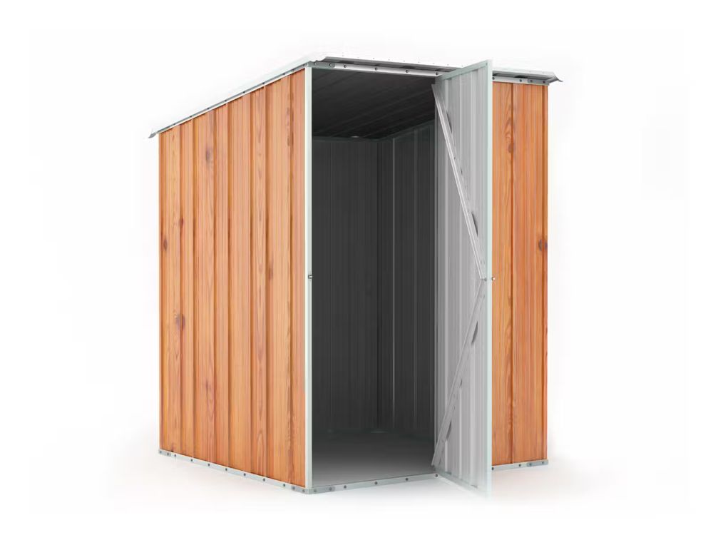 Box in Acciaio Zincato Casetta da Giardino in Lamiera 1.55 x 1.75 m x h2.02 m - 60 KG – 2.71 metri quadri - LEGNO