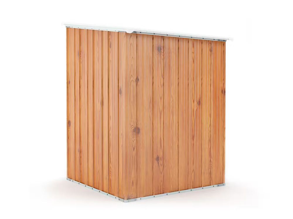 Box in Acciaio Zincato Casetta da Giardino in Lamiera 1.55 x 1.75 m x h2.02 m - 60 KG – 2.71 metri quadri - LEGNO