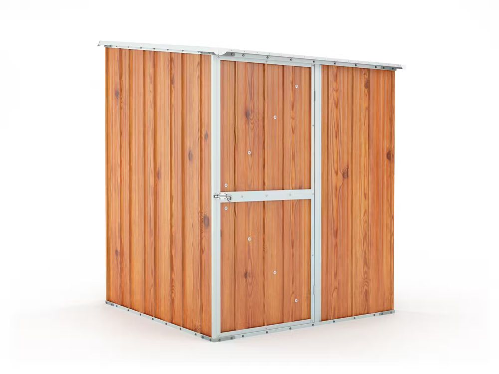 Box in Acciaio Zincato Casetta da Giardino in Lamiera 1.55 x 1.75 m x h2.02 m - 60 KG – 2.71 metri quadri - LEGNO