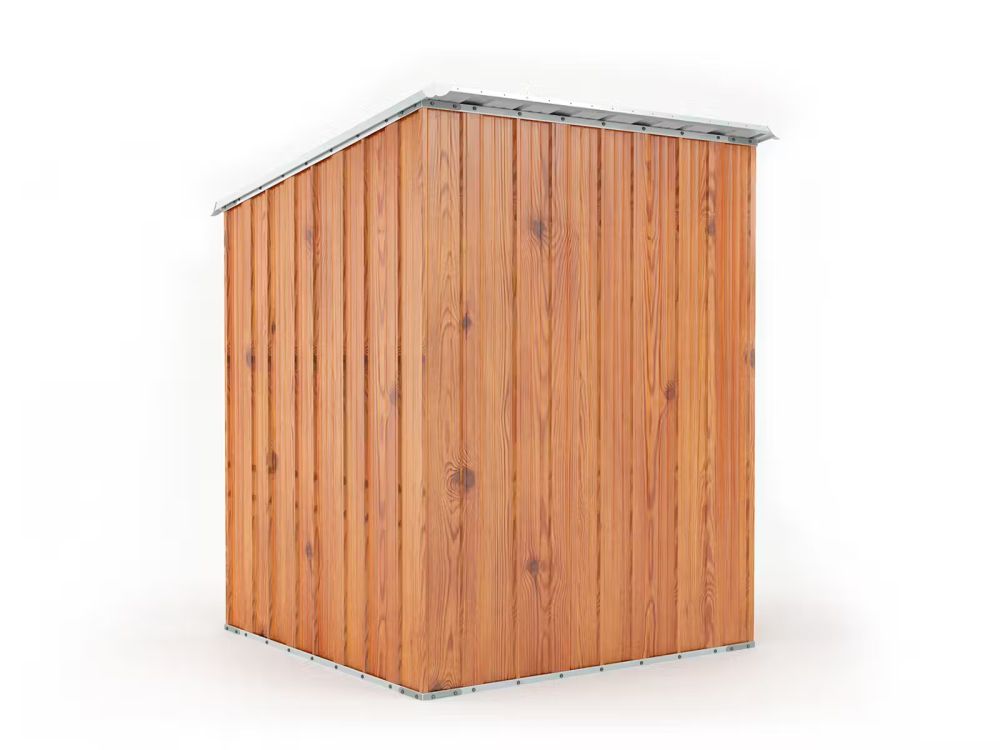 Box in Acciaio Zincato Casetta da Giardino in Lamiera 1.55 x 1.75 m x h2.02 m - 60 KG – 2.71 metri quadri - LEGNO