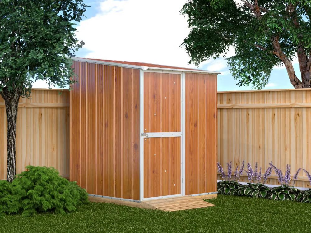 Box in Acciaio Zincato Casetta da Giardino in Lamiera 1.55 x 1.75 m x h2.02 m - 60 KG – 2.71 metri quadri - LEGNO