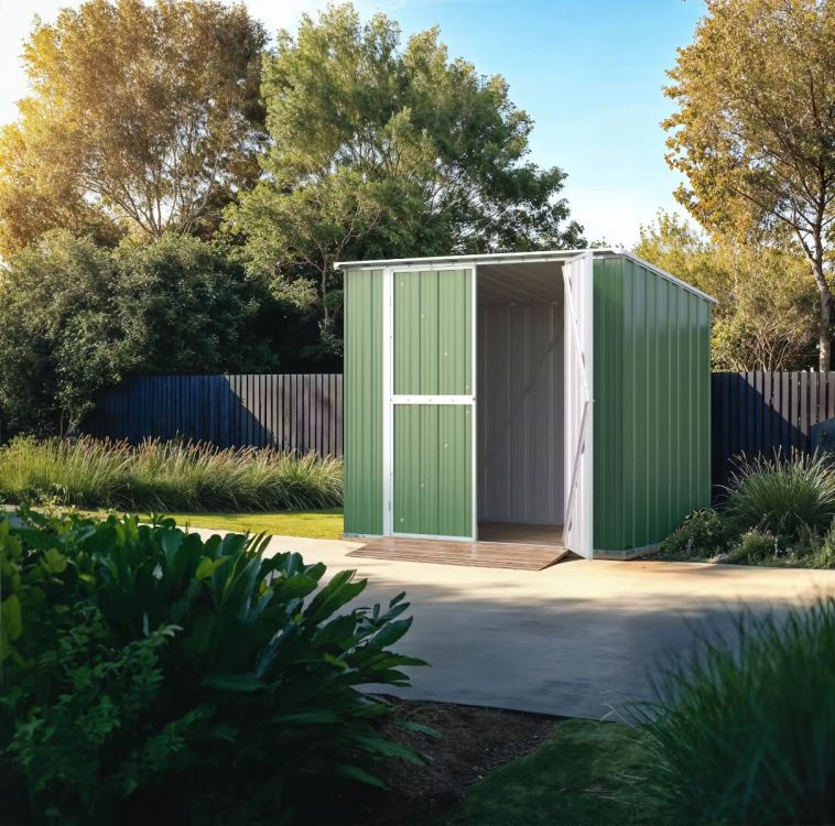 Box in Acciaio Zincato Casetta da Giardino in Lamiera 2.31 x 1.75 m x h2.02 m - 81 KG – 4.04 metri quadri - VERDE