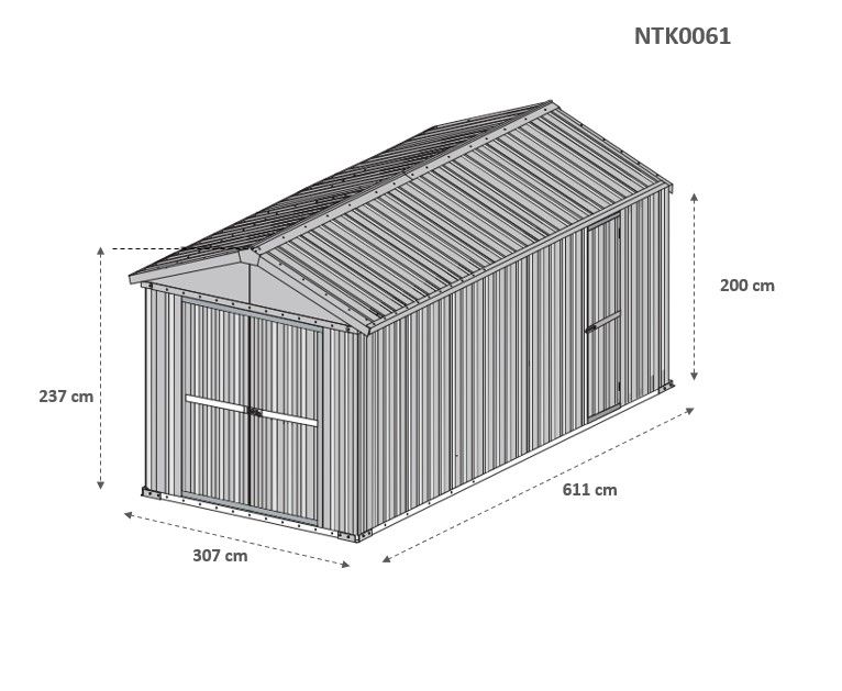 Box in Acciaio Zincato 3.27 x 6.11 m x h2.35 m - 346 KG