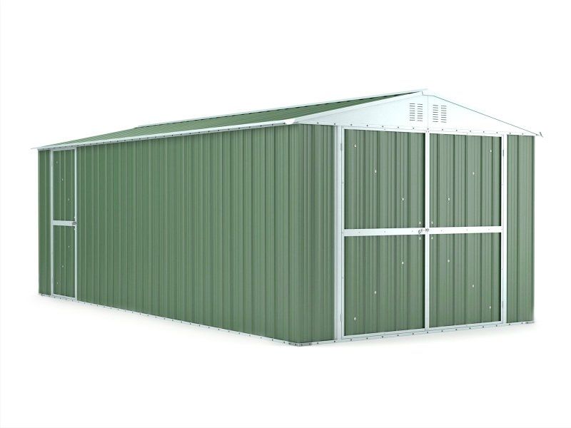 Box in Acciaio Zincato 3.27 x 6.11 m x h2.35 m - 346 KG – 19 metri quadri - VERDE