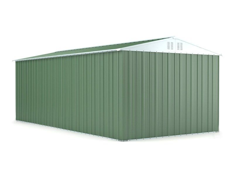 Box in Acciaio Zincato 3.27 x 6.11 m x h2.35 m - 346 KG – 19 metri quadri - VERDE