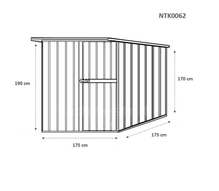 Box in Acciaio Zincato Casetta da Giardino in Lamiera 1.75 x 1.85 m x h1.92 m - 70 KG - 3,24 metri quadri - BIANCO