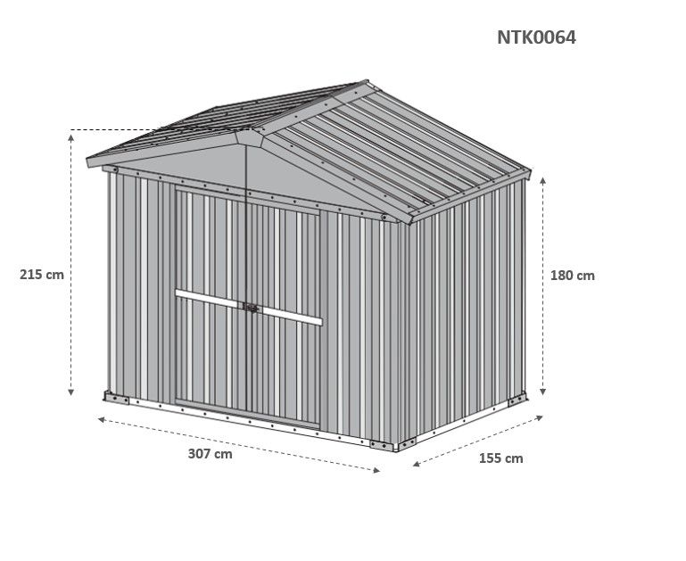 Box in Acciaio Zincato 3.27 x 1.55 m x h2.17 m - 114 KG - 5.06 metri quadri - BIANCO