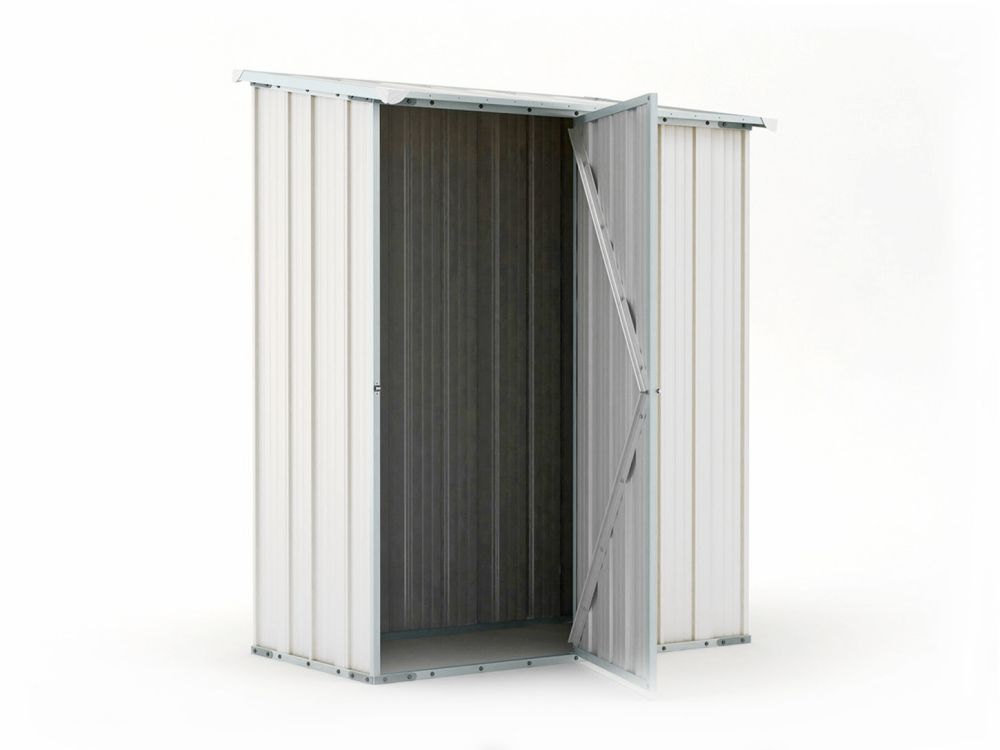 Box in Acciaio Zincato Casetta da Giardino Esterna 1.55 x 1.00 m x h1.92 m - 50 KG – 1,55 metri quadri – BIANCO