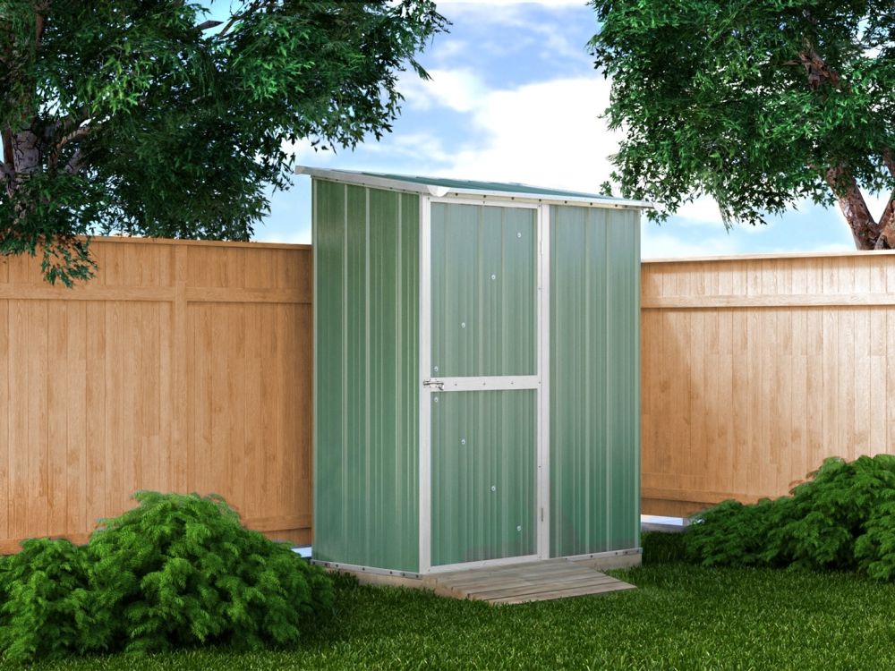 Box in Acciaio Zincato 1.55 x 1.00 m x h1.92 m - 50 KG – 1,55 metri quadri – VERDE