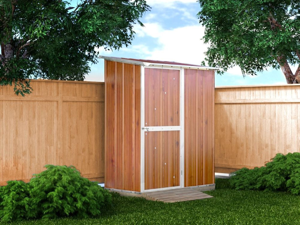 Box in Acciaio Zincato 1.55 x 1.00 m x h1.92 m - 50 KG – 1,55 metri quadri – LEGNO