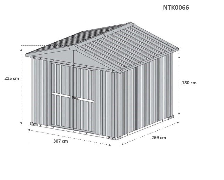 Box in Acciaio Zincato 3.27 x 2.69 m x h2.17 m - 132 KG – 8.80 metri quadri - VERDE