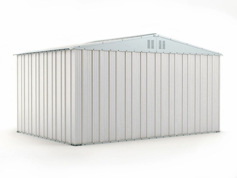 Box in Acciaio Zincato Casetta da Giardino Esterna 4.03 x 2.69 m x h2.17 m - 149 KG – 10.84 metri quadri - BIANCO