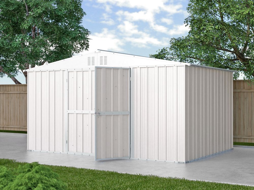Box in Acciaio Zincato Casetta da Giardino Esterna 4.03 x 2.69 m x h2.17 m - 149 KG – 10.84 metri quadri - BIANCO