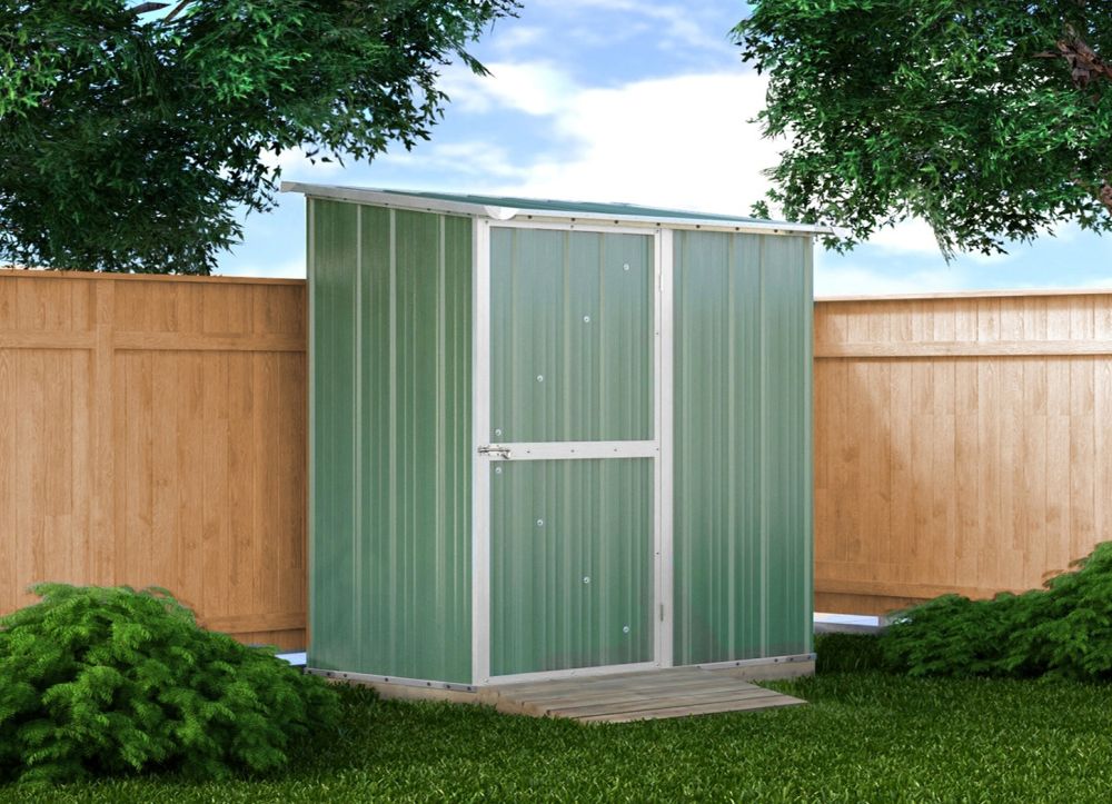 Box in Acciaio Zincato Casetta da Giardino Esterna 1.74 x 1.00 m x h1.82 m - 43 KG – 1.74 metri quadri - VERDE