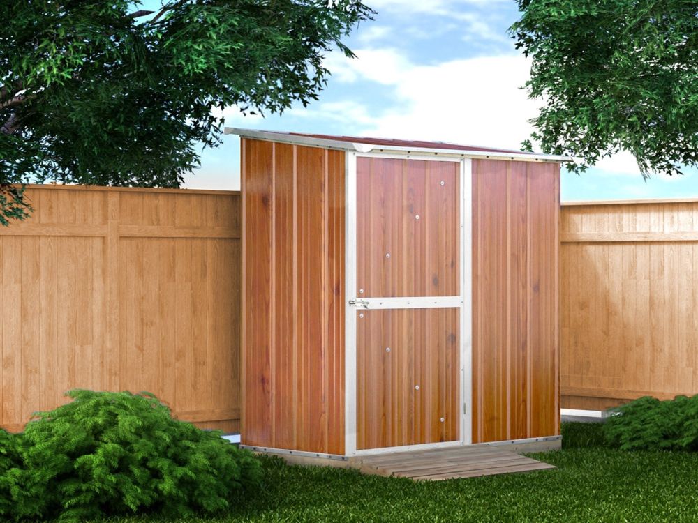 Box in Acciaio Zincato Casetta da Giardino Esterna 1.74 x 1.00 m x h1.82 m - 43 KG – 1.74 metri quadri - LEGNO