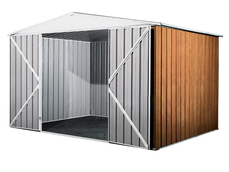 Box in Acciaio Zincato Casetta da Giardino 3.60 x 1.75 m x h2.15 m - 110 KG – 6.30 metri quadri - LEGNO 