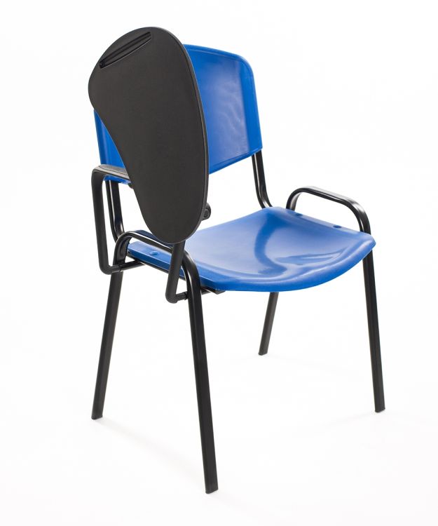 Sedia  Impilabile in Plastica BLU - con Ribaltina Conferenze 