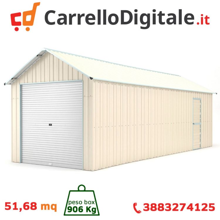 Box in Acciaio Zincato 4.38 x 11.80 m x h 3.31 m - 906 KG – 51.68 metri quadri - BEIGE
