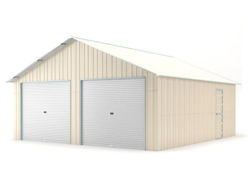 Box in Acciaio Zincato Casetta da Giardino in Lamiera Box Auto 6.66 x 10.28 m x h 3.80 m - 1060 KG – 68.46 metri quadri - BEIGE