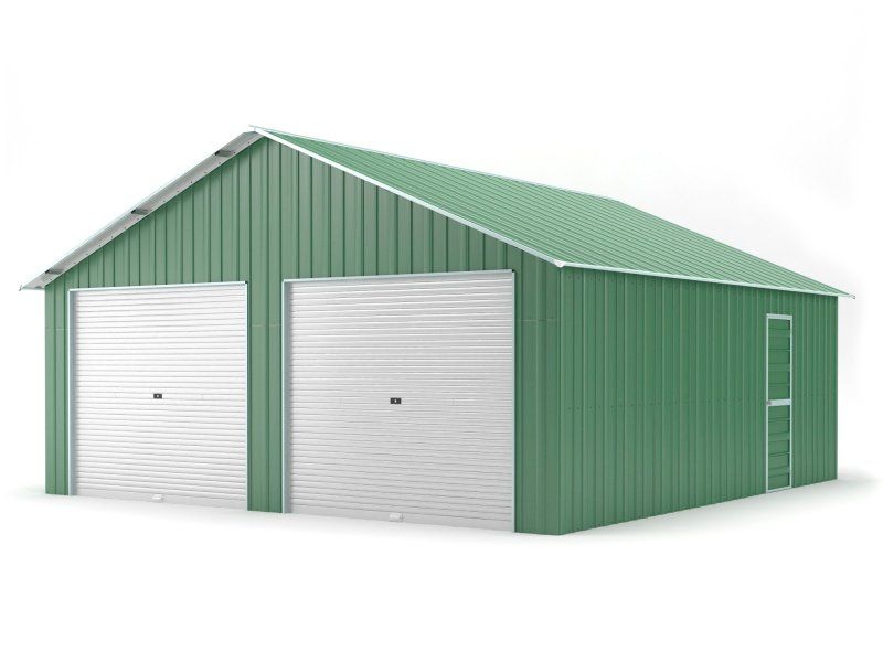 Box in Acciaio Zincato 6.64 x 7.21 m x h3.72 m - 810 KG – 43.8 metri quadri - VERDE