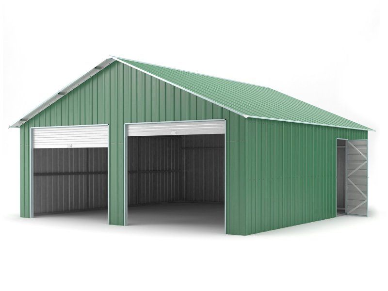 Box in Acciaio Zincato 6.64 x 7.21 m x h3.72 m - 810 KG – 43.8 metri quadri - VERDE