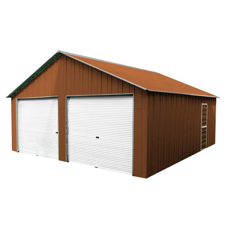 Box in Acciaio Zincato Casetta da Giardino in Lamiera Box Auto 6.66 x 10.28 m x h 3.80 m - 1.060 KG – 68.46 metri quadri - LEGNO