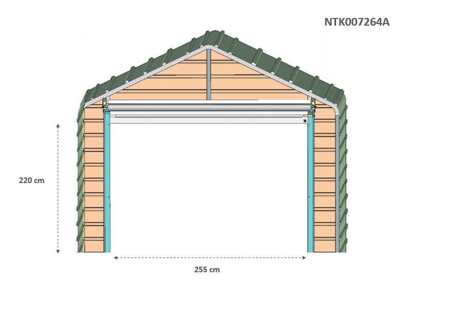 Box in Acciaio Zincato Casetta da Giardino in Lamiera Box Auto 6.66 x 8.76 m x h 3.80 m - 935 KG – 58.34 metri quadri - LEGNO