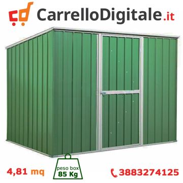 Box in Acciaio Zincato 2.60 x 1.85 m x h1.92 m - 85 KG – 4,8 metri quadri - VERDE